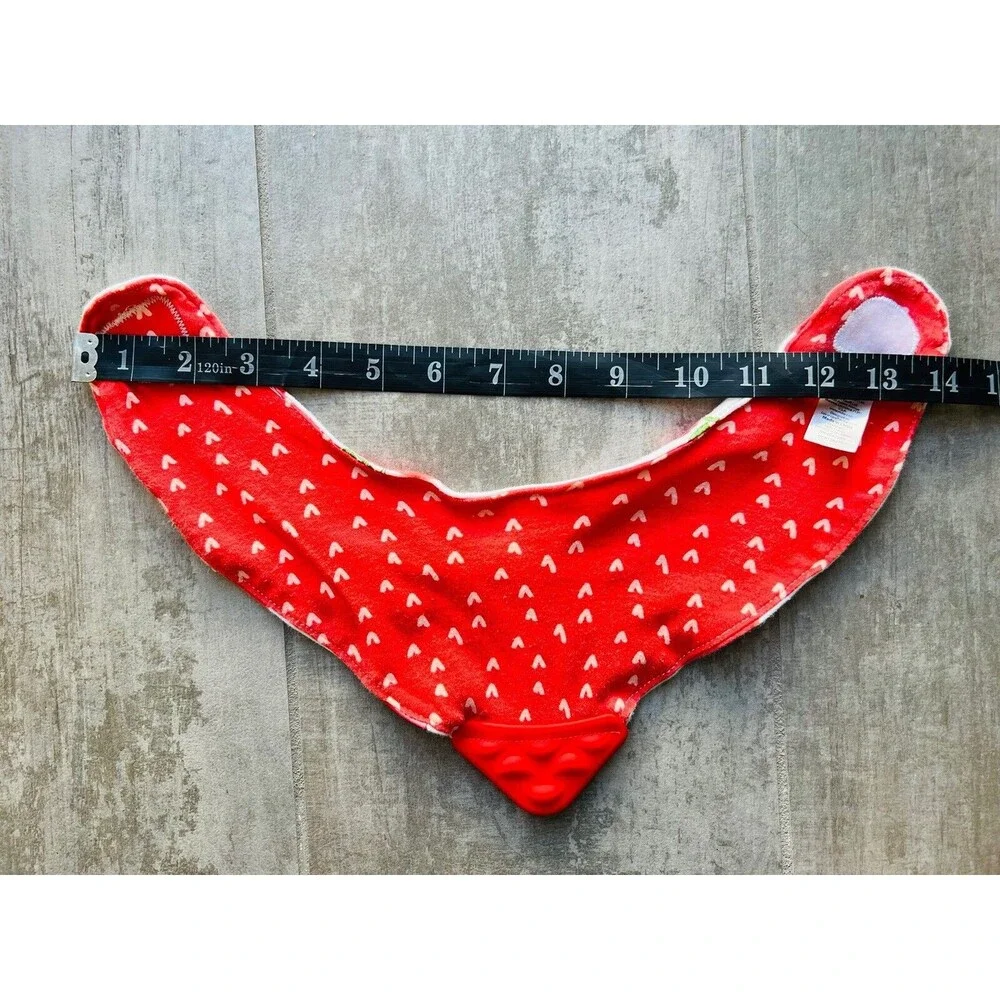 NUBY Baby Boy Girl Bandana Bib Teething Toy Drool Burp Cloth Reversible Apple